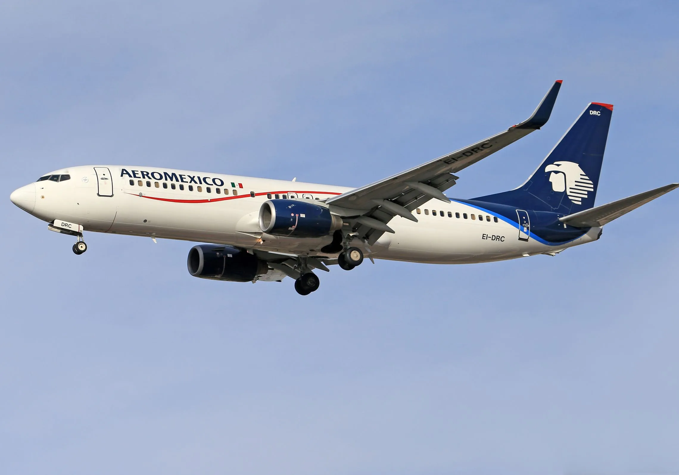 Aeromexico's plane arriving to Cancun Airport